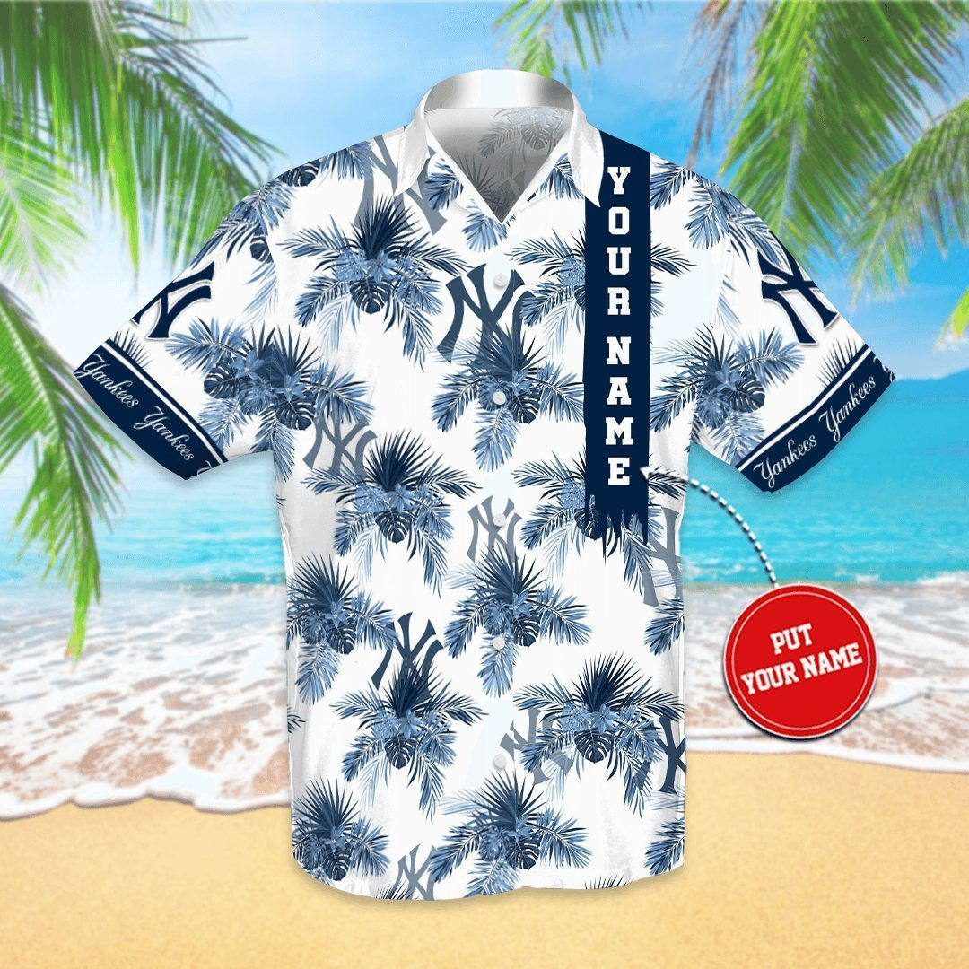 Personalized Nyy Hawaiian Shirt Tropical Aloha Button Up