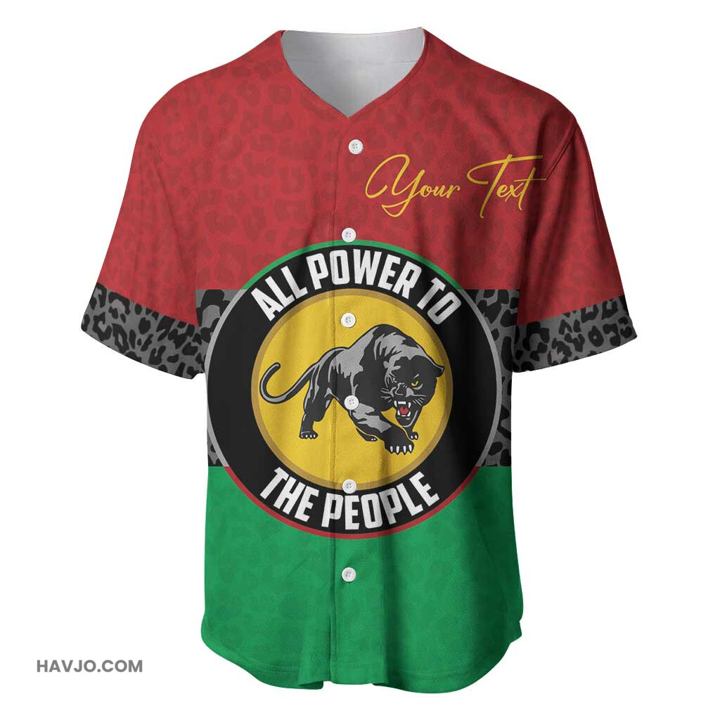 Personalized Pan-African Black Panther All Power To The People Baseball Jersey
