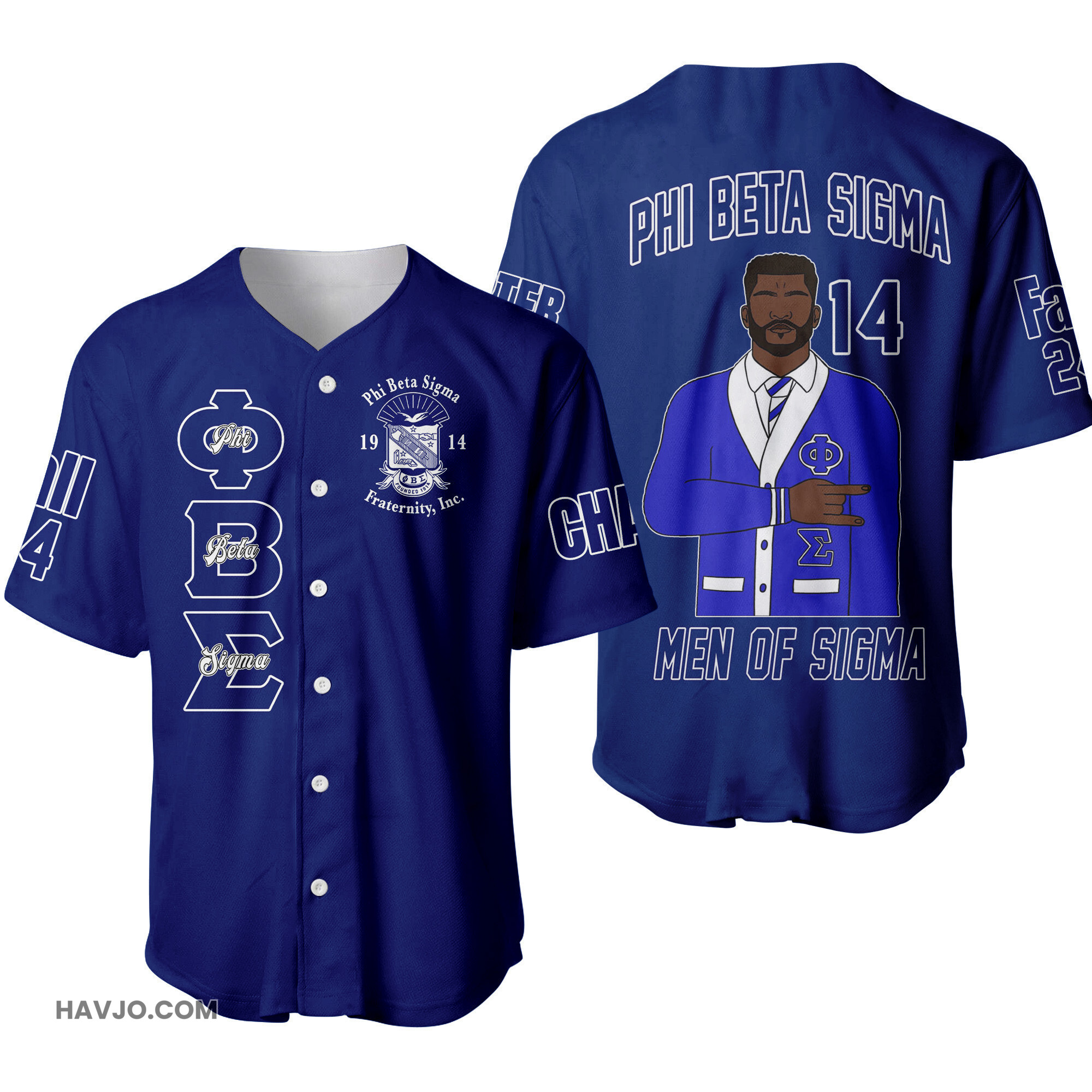 Personalized Phi Beta Sigma Fraternity Baseball Jersey