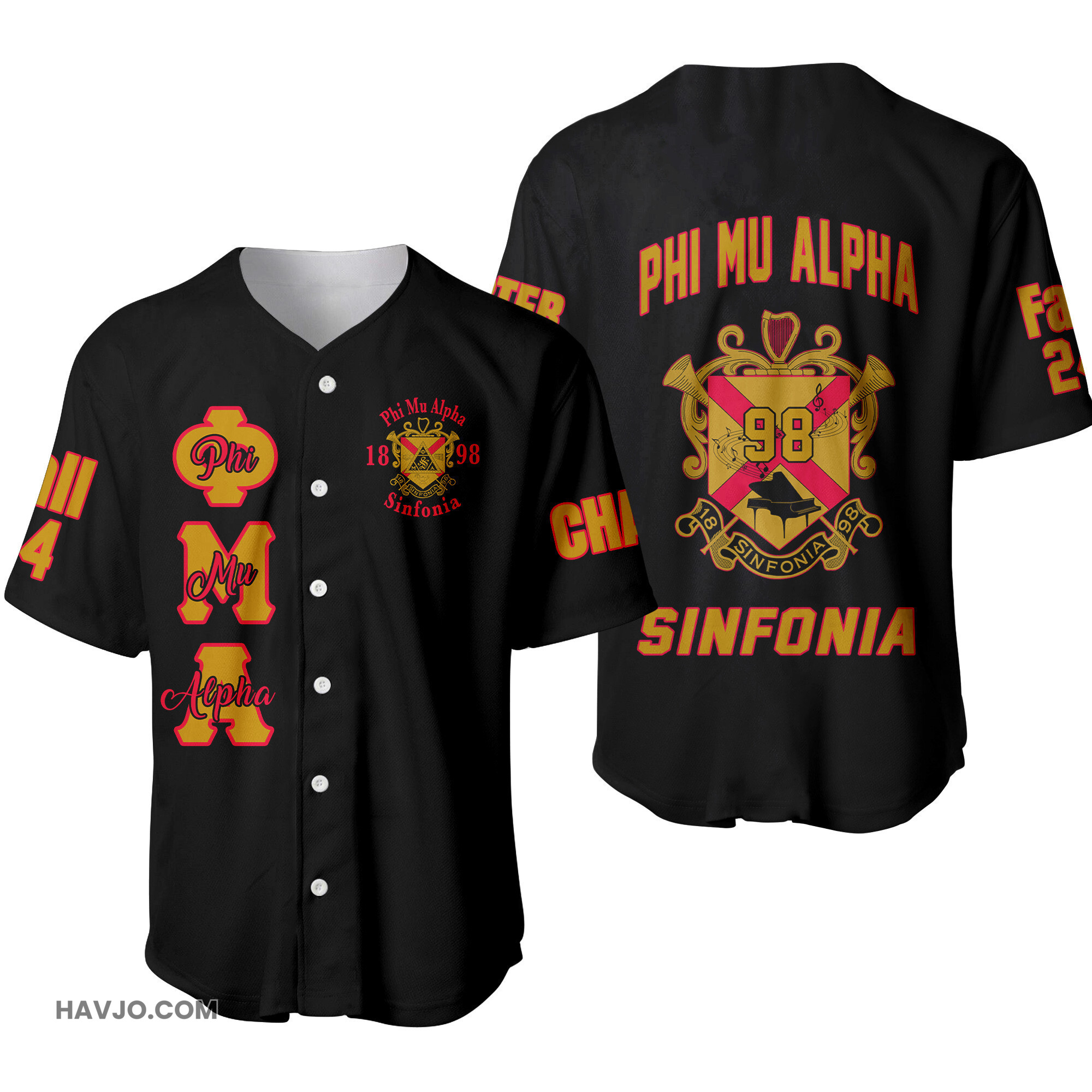 Personalized Phi Mu Alpha Sinfonia Baseball Jersey