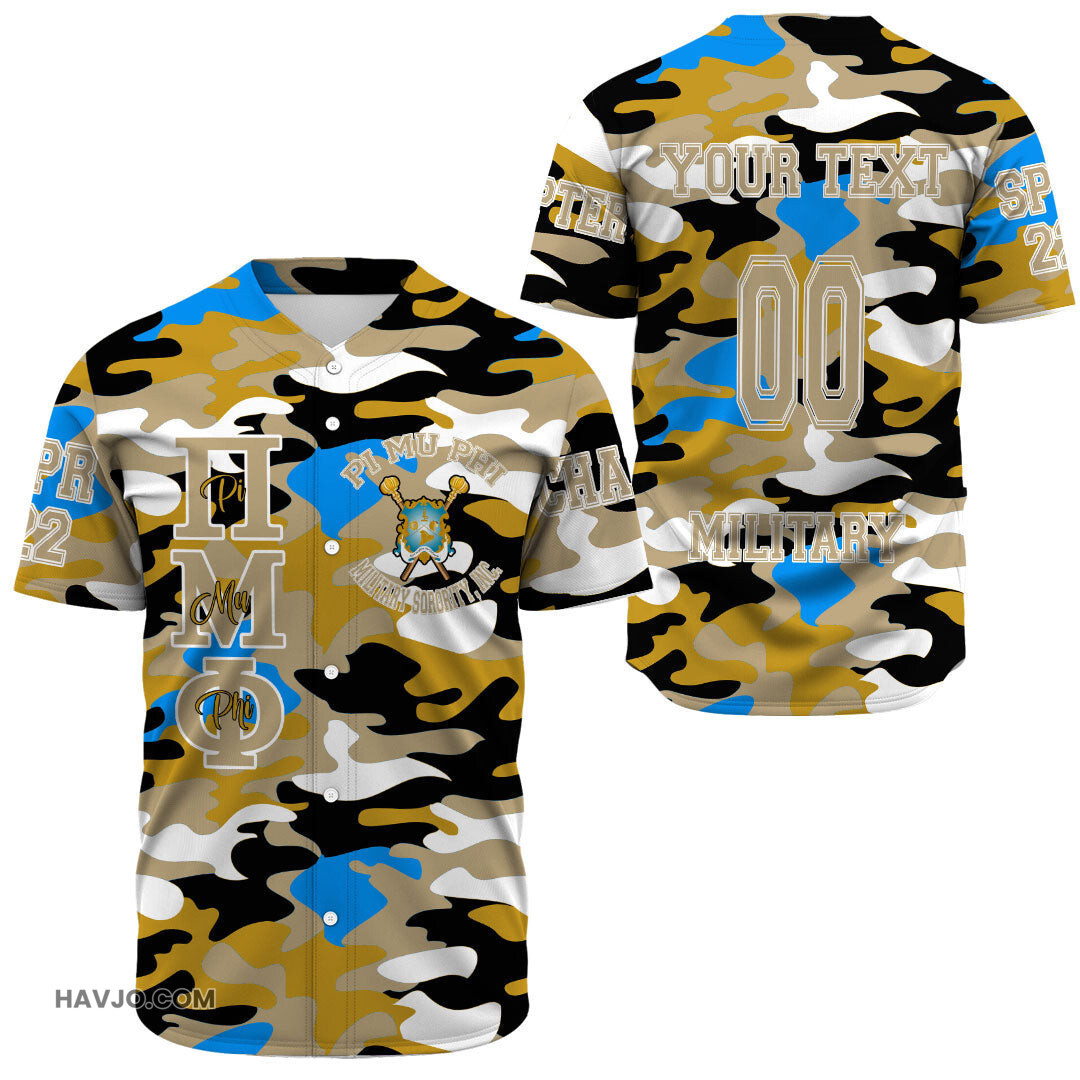 Personalized Pi Mu Phi Camos Baseball Jersey