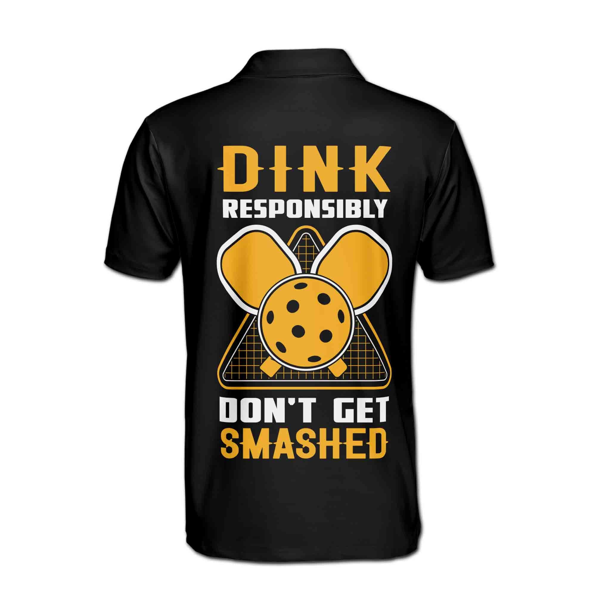 Personalized Pickleball Dink Responsibly Don't Get Smashed Men's Polo Shirt - Image 3