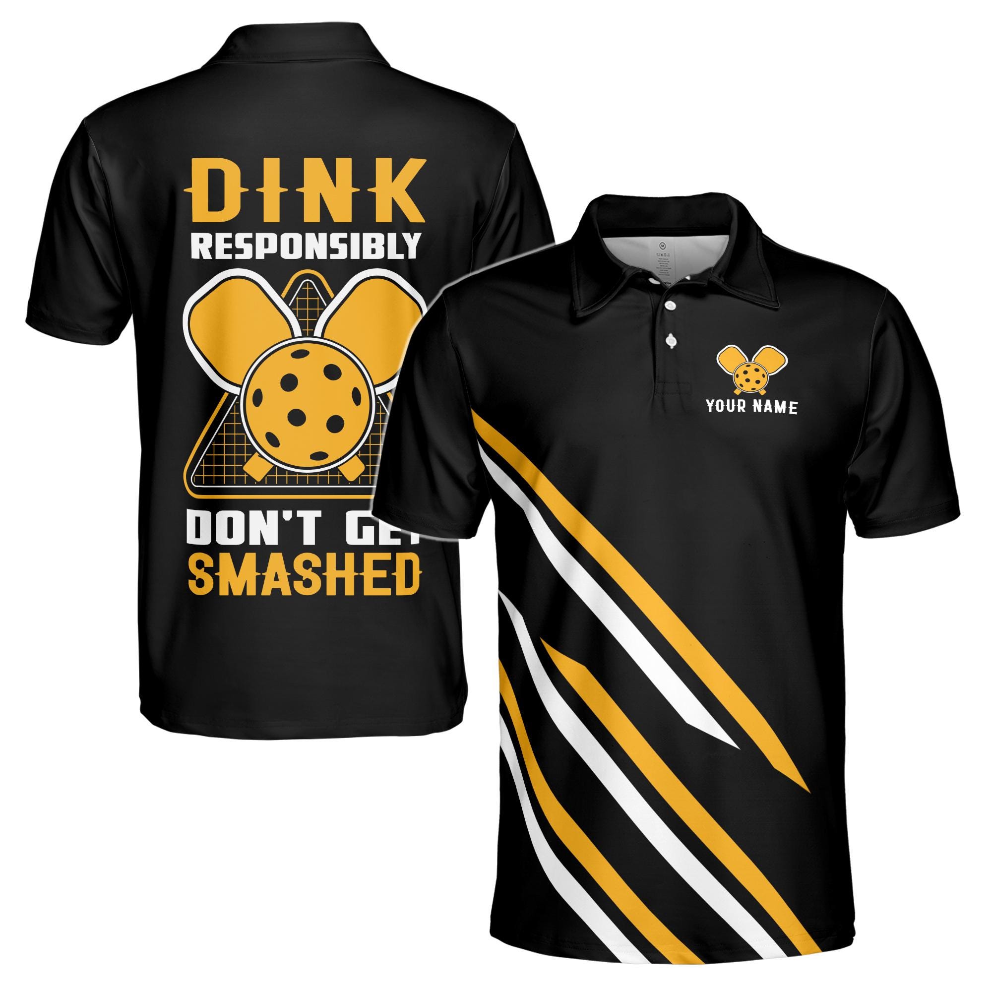 Personalized Pickleball Dink Responsibly Don't Get Smashed Men's Polo Shirt