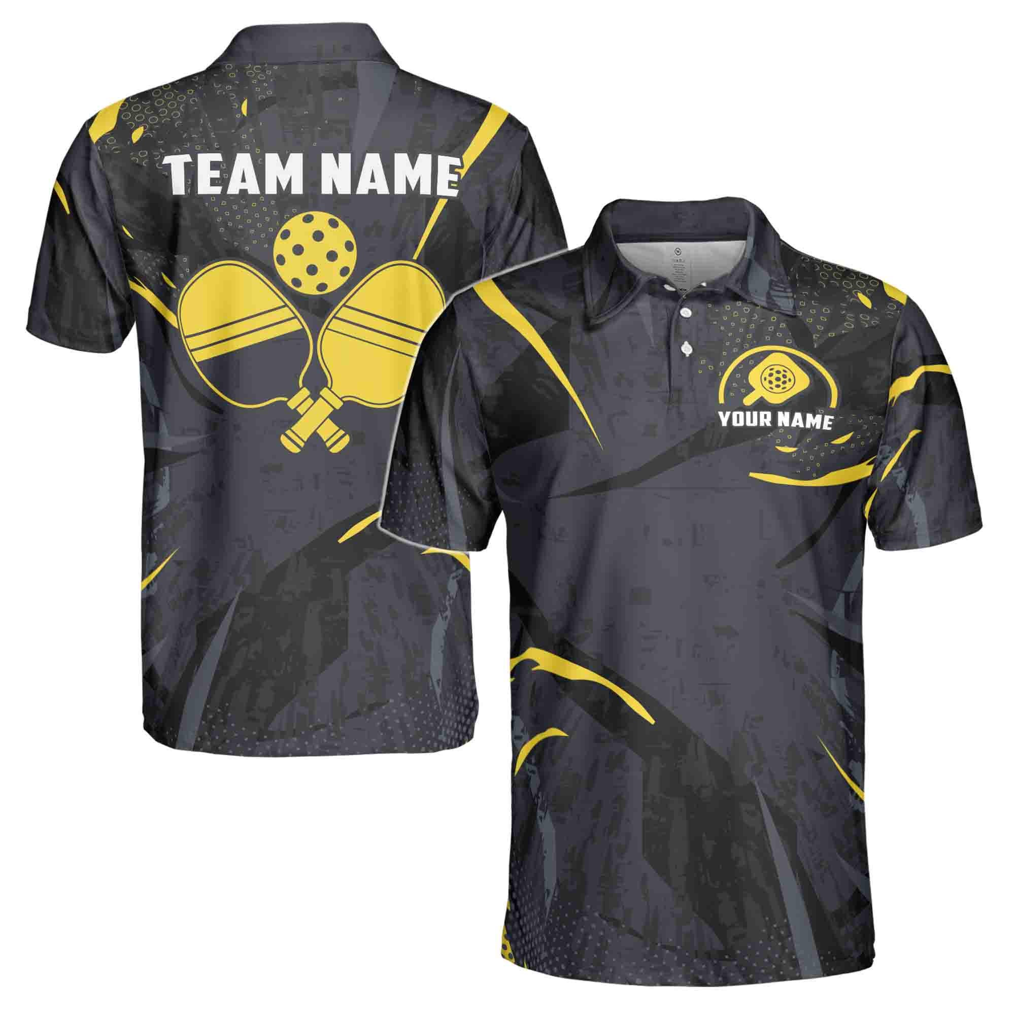 Personalized Pickleball Paddle Ball Men's Polo Shirt - Image 3