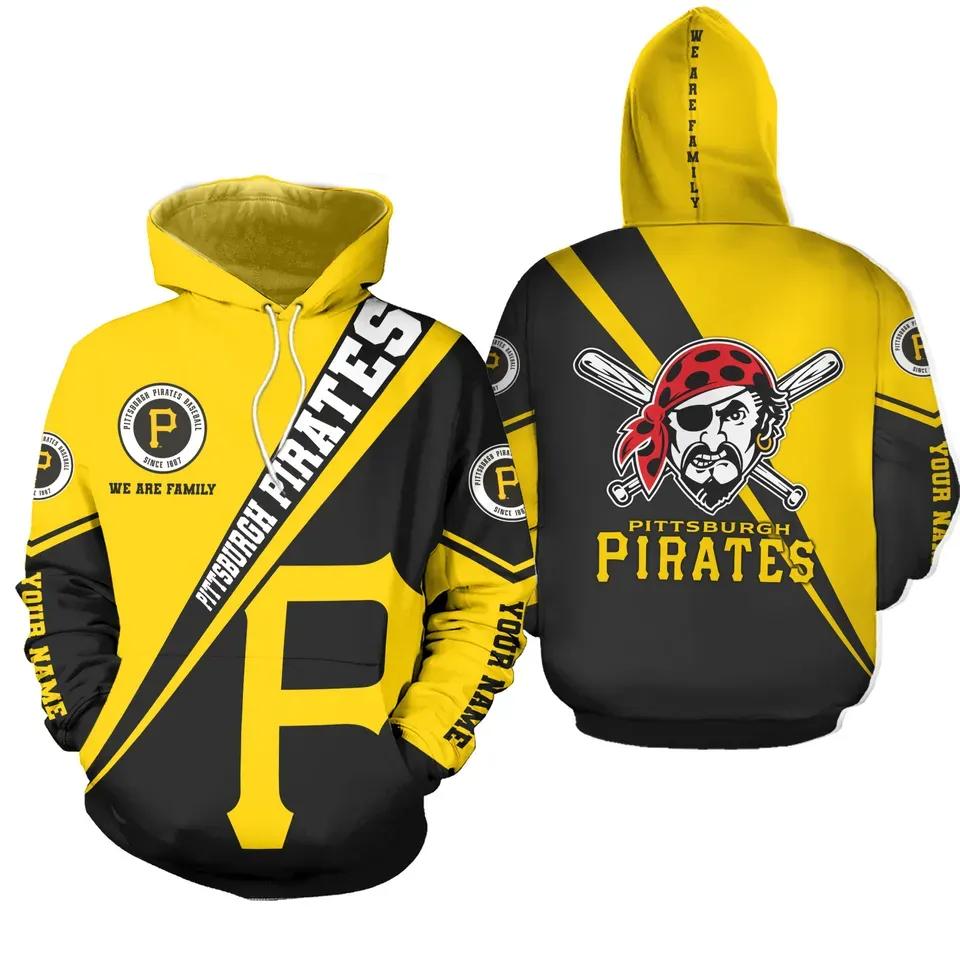 Personalized Pittsburgh Pirates We Are Family 3D MLB All Over Print Hoodie