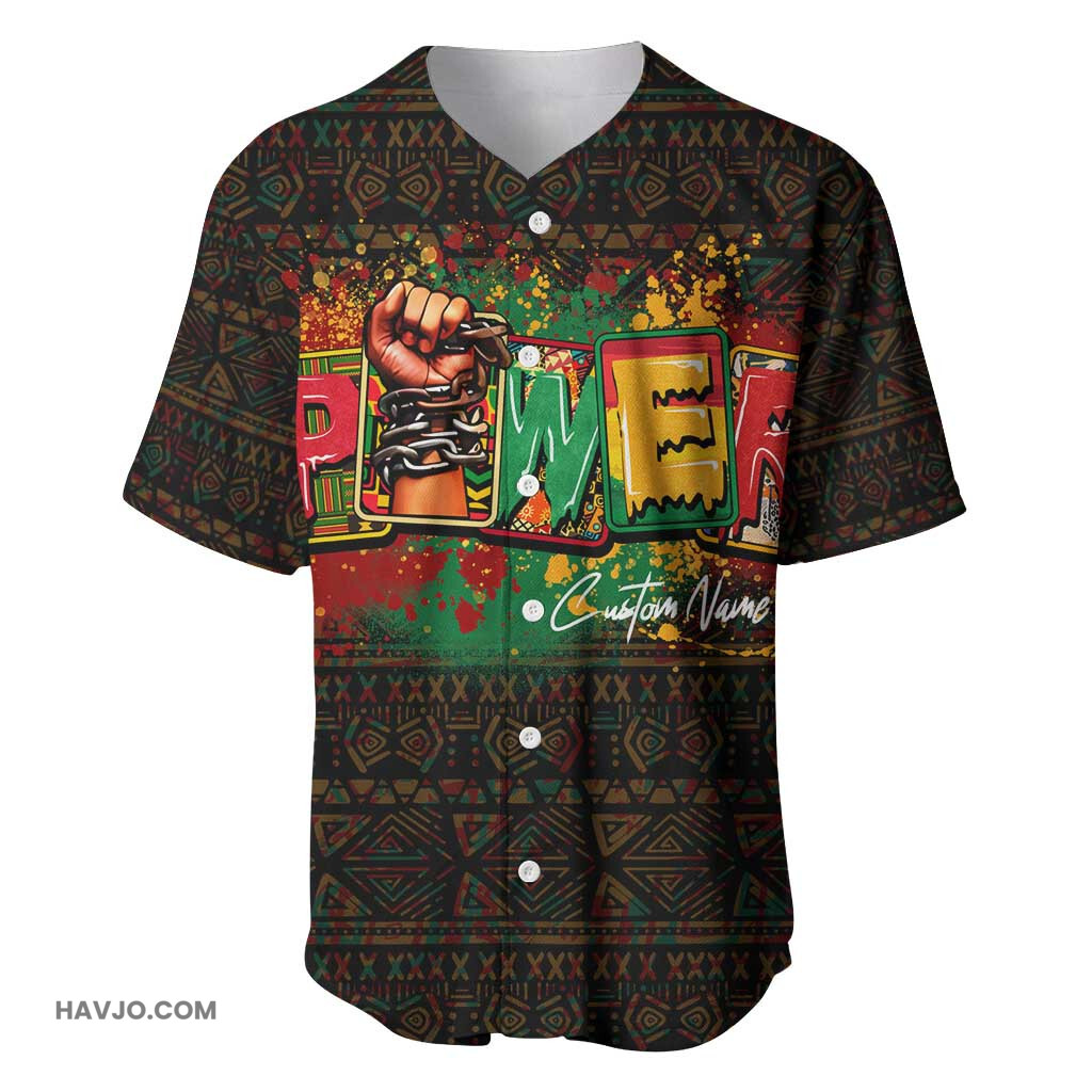 Personalized Power African Baseball Jersey