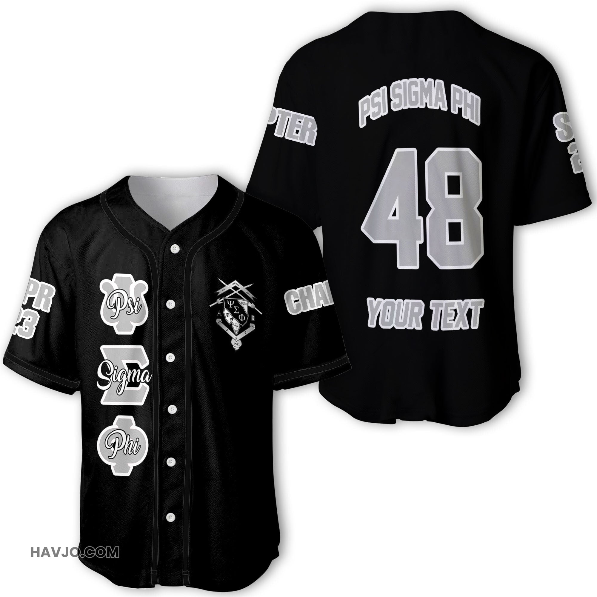 Personalized Psi Sigma Phi Original Dark Style Baseball Jersey