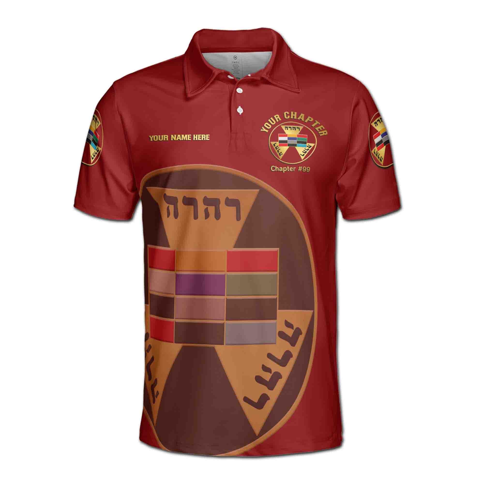 Alternative view of Personalized Royal Arch Past High Priest York Rite Masons Men's Polo Shirt