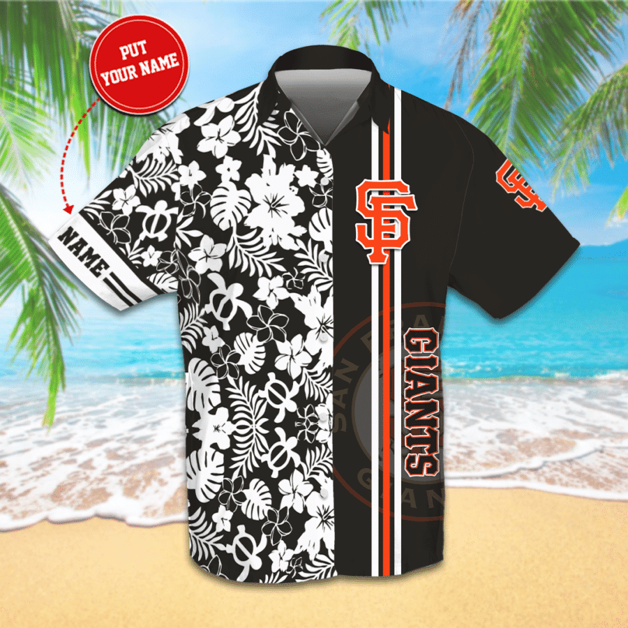 Personalized San Francisco Giants Hawaiian Shirt Tropical Aloha Button Up