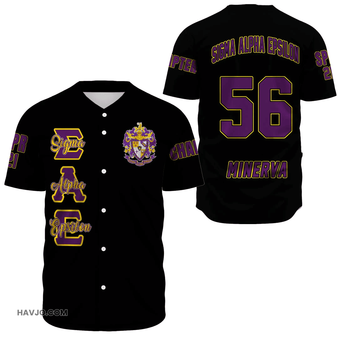 Personalized Sigma Alpha Epsilons Baseball Jersey