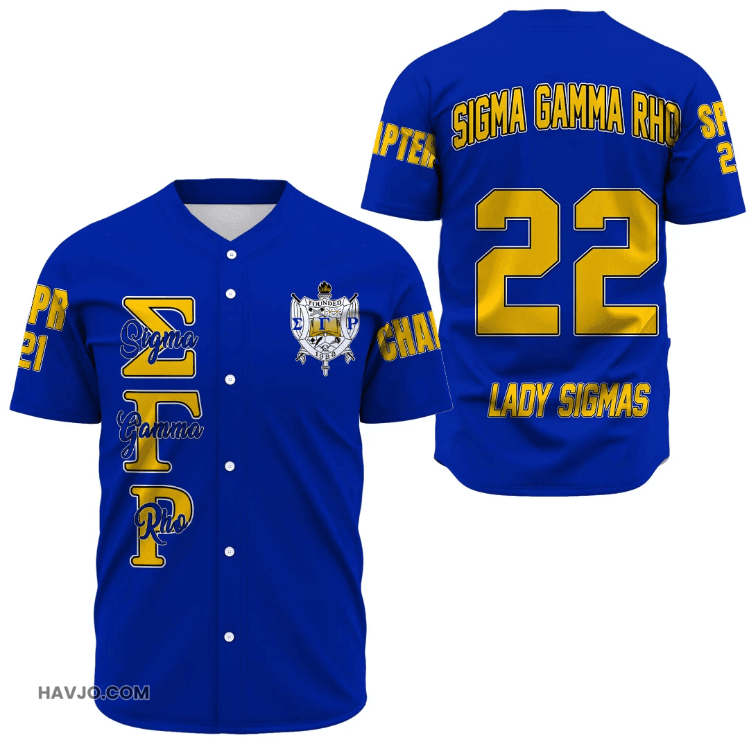 Personalized Sigma Gamma Rho (Blue)s Baseball Jersey