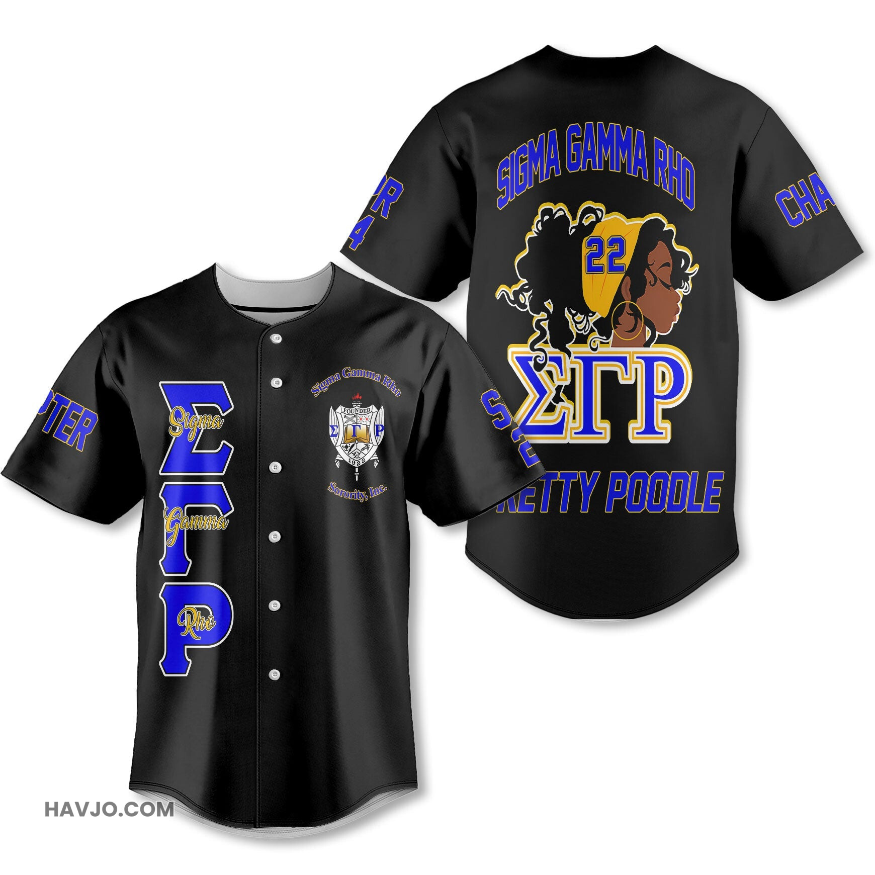 Personalized Sigma Gamma Rho Black SGR Strong Women Style Baseball Jersey