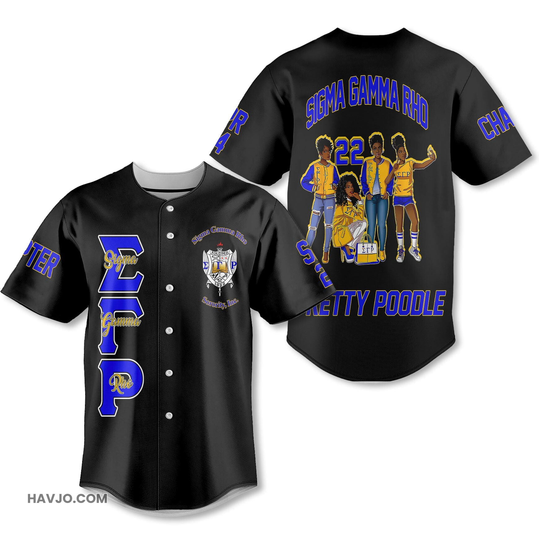 Personalized Sigma Gamma Rho Black Sigma Women Style Baseball Jersey