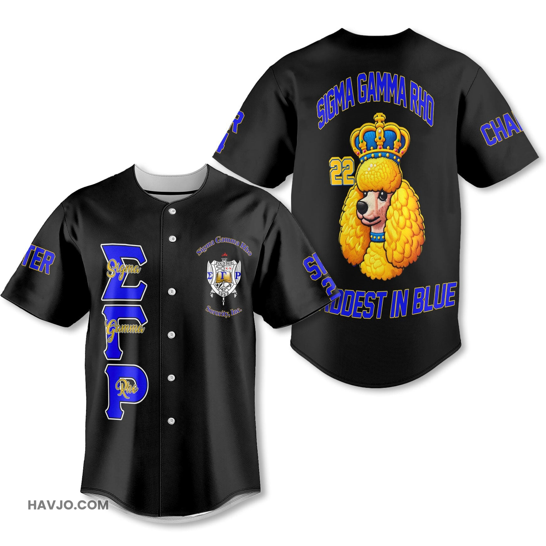 Personalized Sigma Gamma Rho Black The Queen SGRHO Poodles Style Baseball Jersey