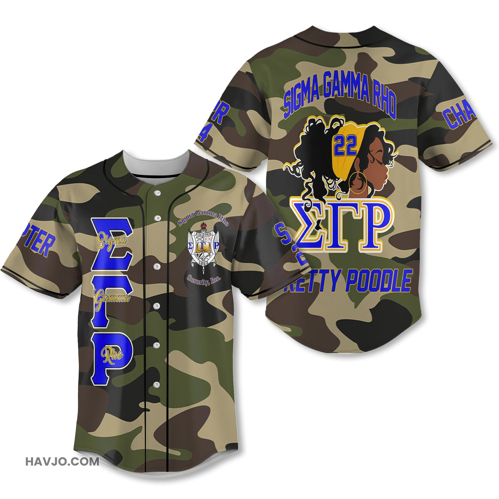 Personalized Sigma Gamma Rho Camouflage SGR Strong Women Style Baseball Jersey