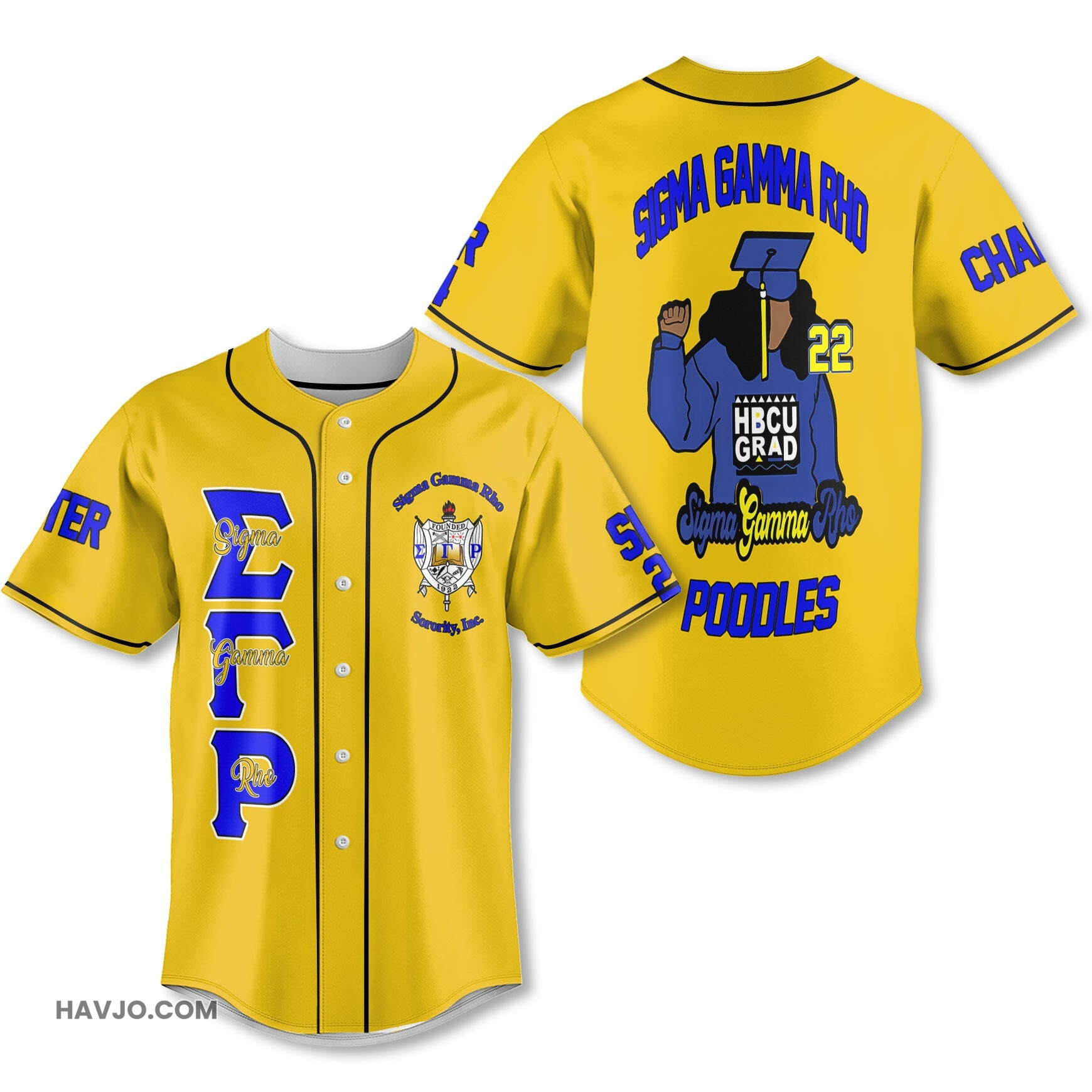 Personalized Sigma Gamma Rho Golden Africa SGRHO Educated Women Baseball Jersey