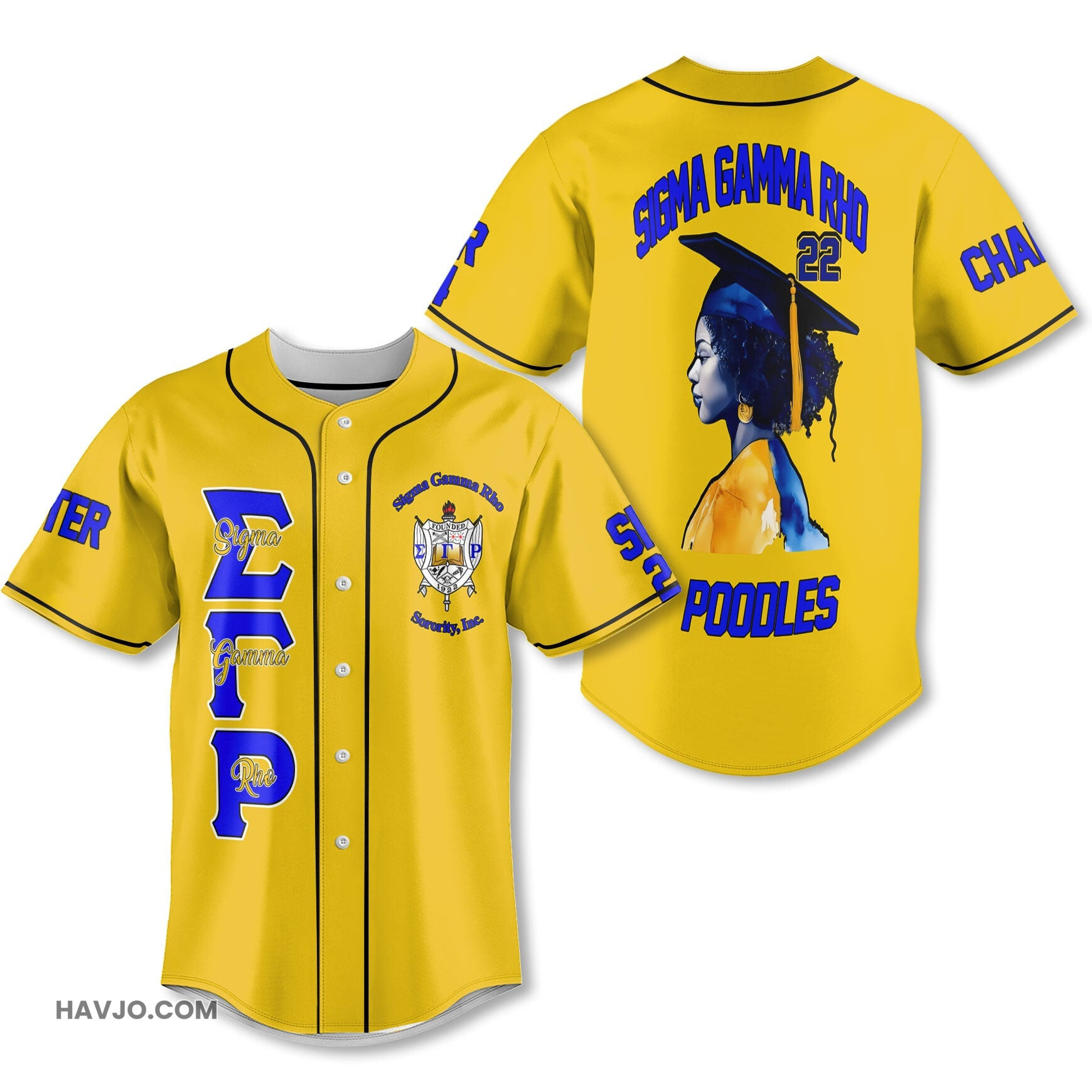 Personalized Sigma Gamma Rho Golden Africa SGRHO Educated Women Style Baseball Jersey