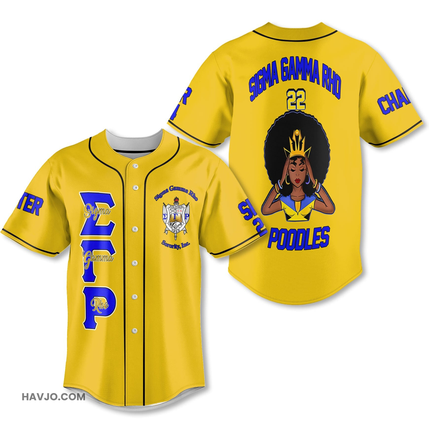 Personalized Sigma Gamma Rho Golden Africa SGRHO Queen Style Baseball Jersey