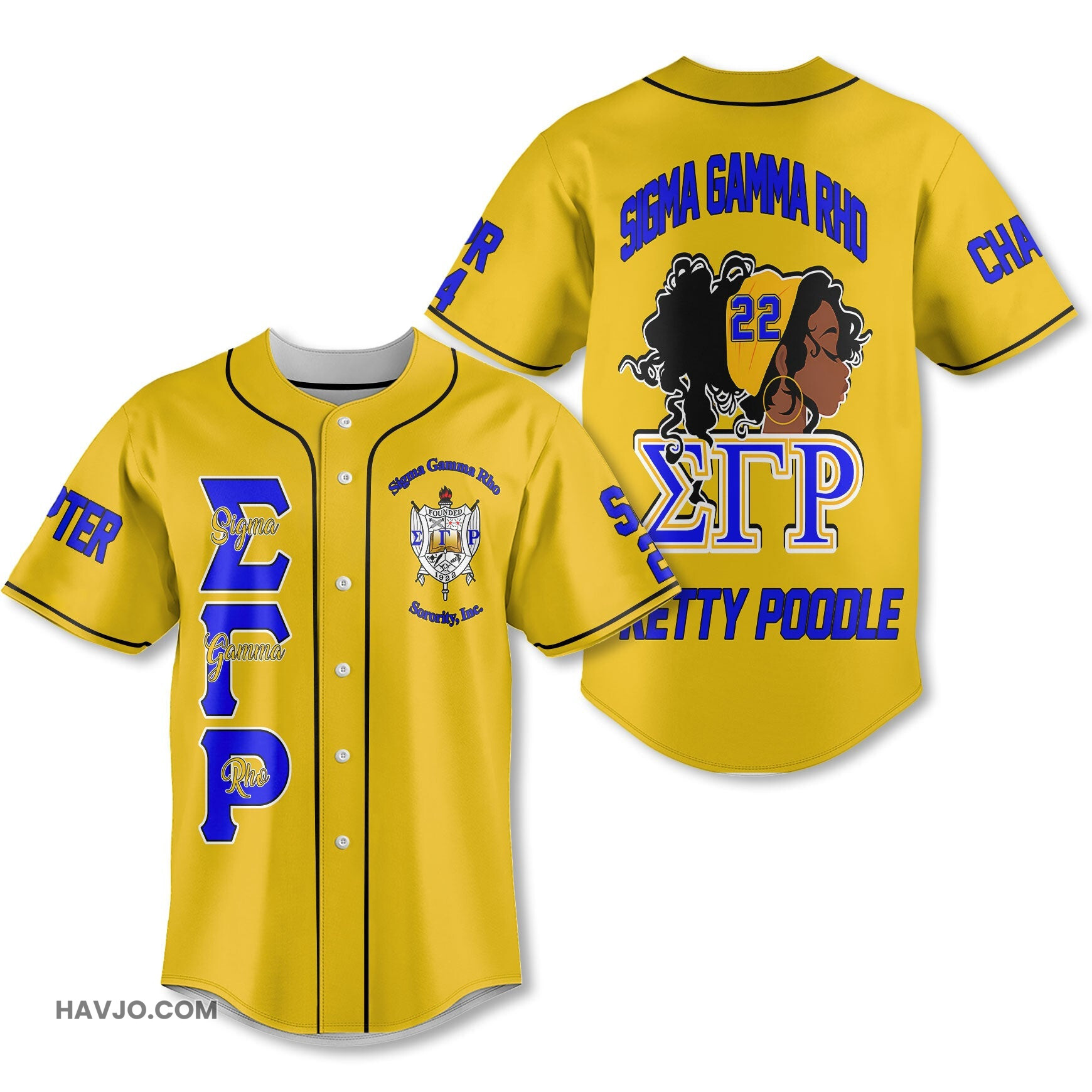 Personalized Sigma Gamma Rho Golden SGR Strong Women Style Baseball Jersey
