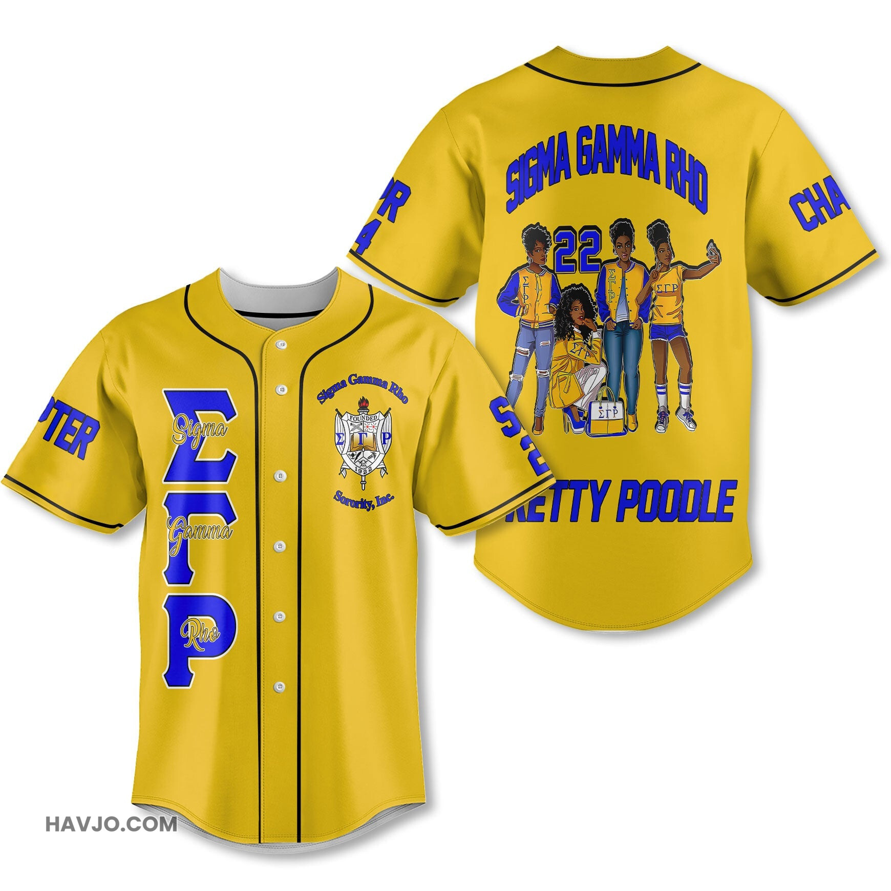 Personalized Sigma Gamma Rho Golden Sigma Women Style Baseball Jersey