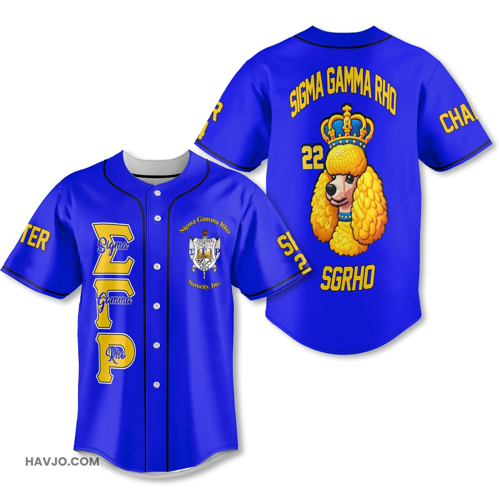 Personalized Sigma Gamma Rho Royal Blue The Queen SGRHO Poodles Style Baseball Jersey
