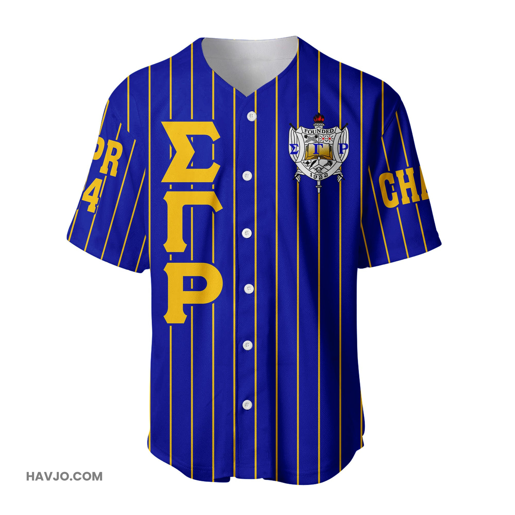 Personalized Sigma Gamma Rho Sorority Pin Striped Baseball Jersey