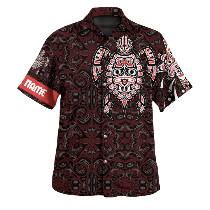 Personalized Spirit Turtle Northwest Pacific Hawaiian Shirt Haida Art Animal Merch