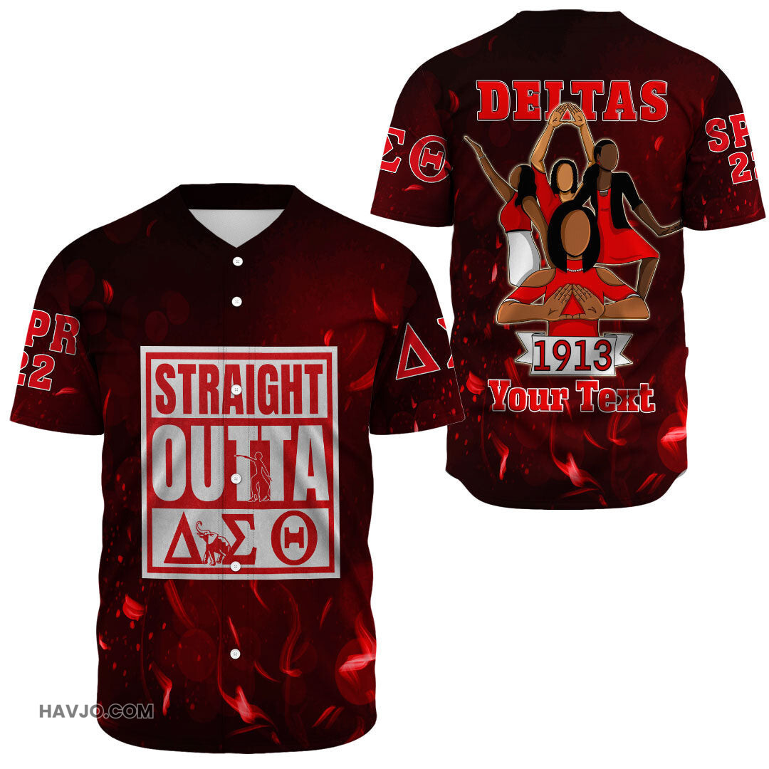 Personalized Straight Outta Delta Sigma Thetas Baseball Jersey