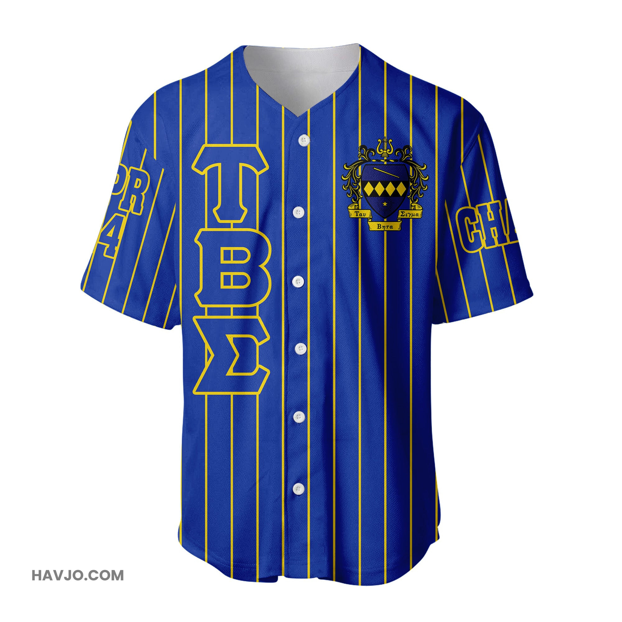 Personalized Tau Beta Sigma Band Sorority (White) Pin Striped Baseball Jersey