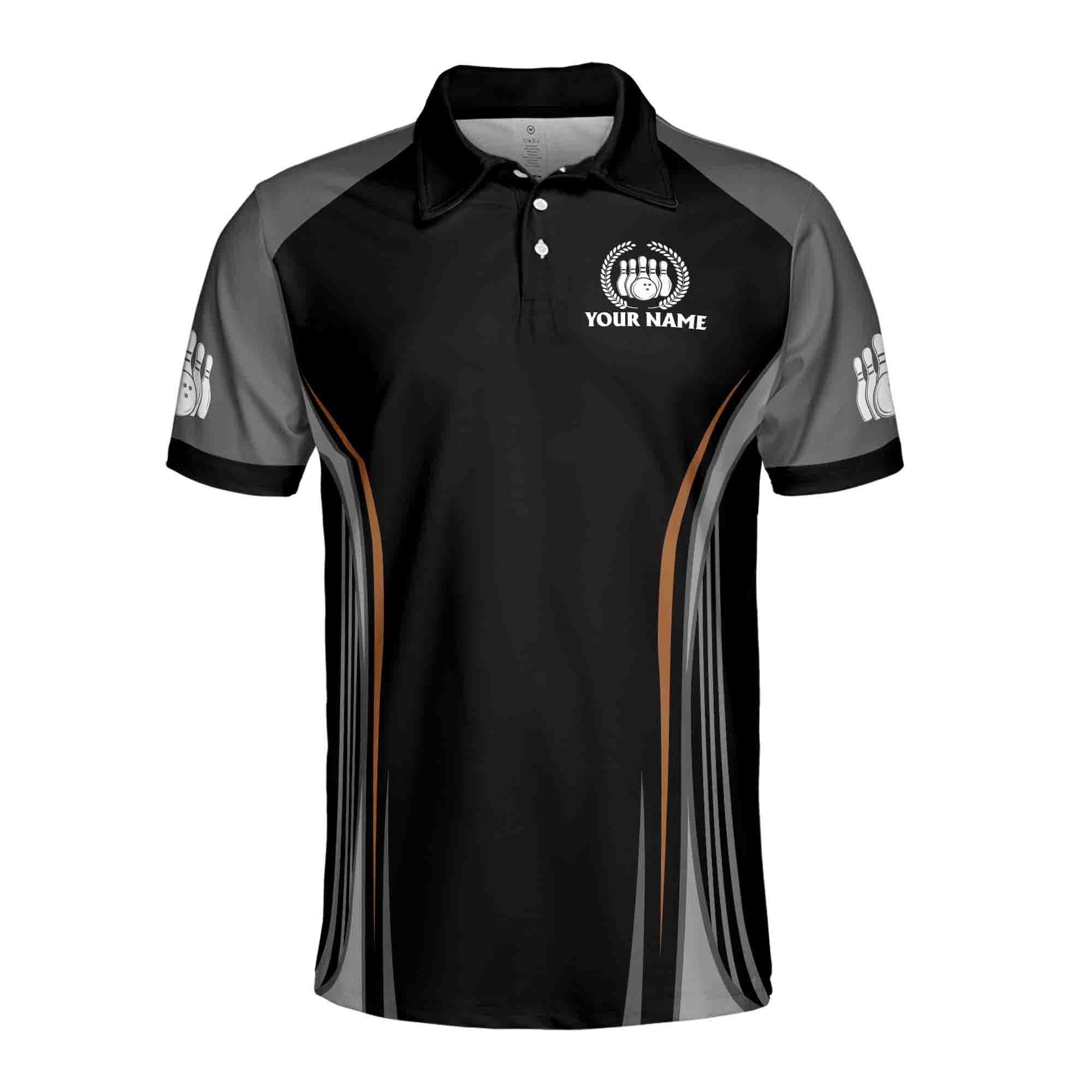 Alternative view of Personalized, Team Name Bowling Ball Men's Polo Shirt