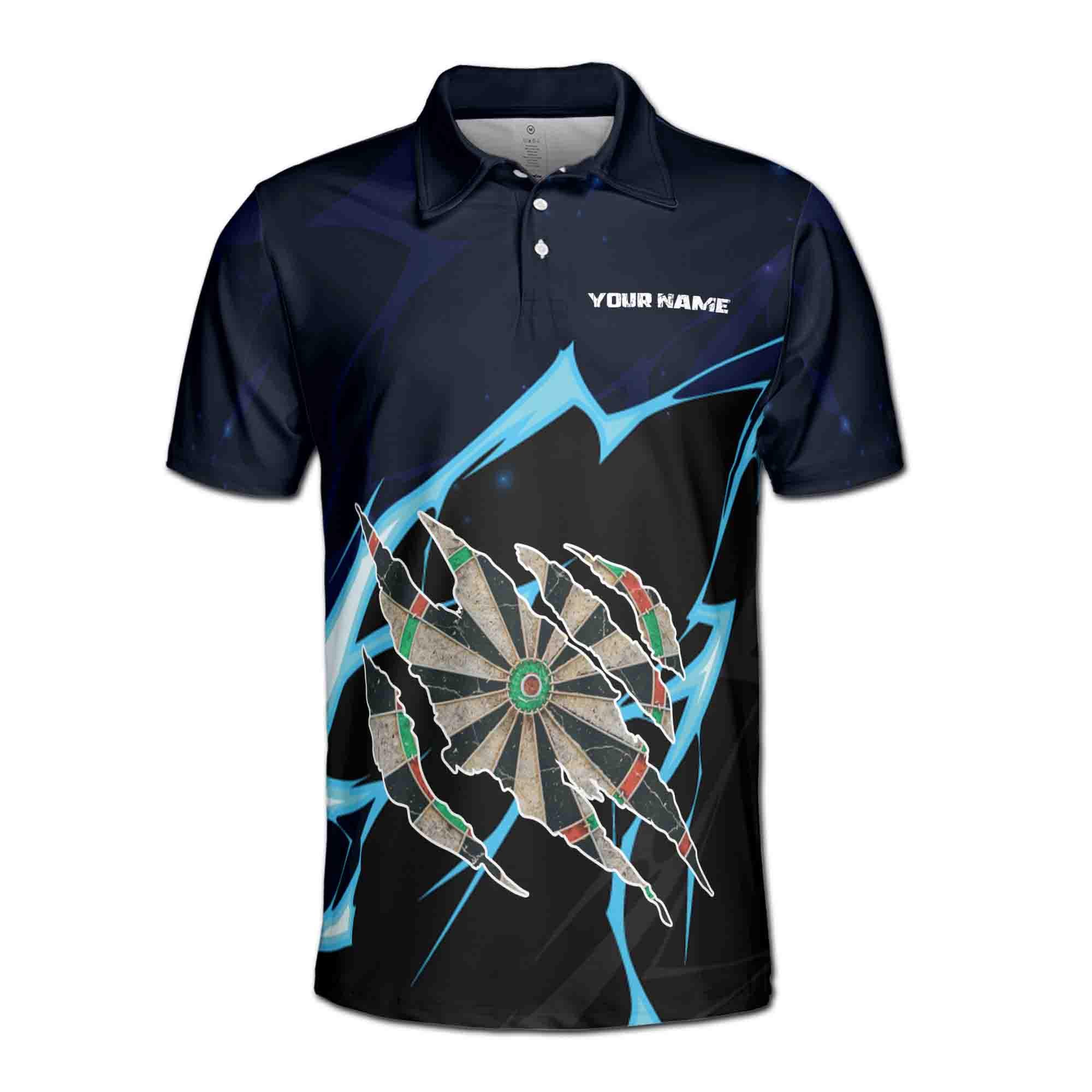 Alternative view of Personalized Team Name Darts Thunder Dark Navy Men's Polo Shirt