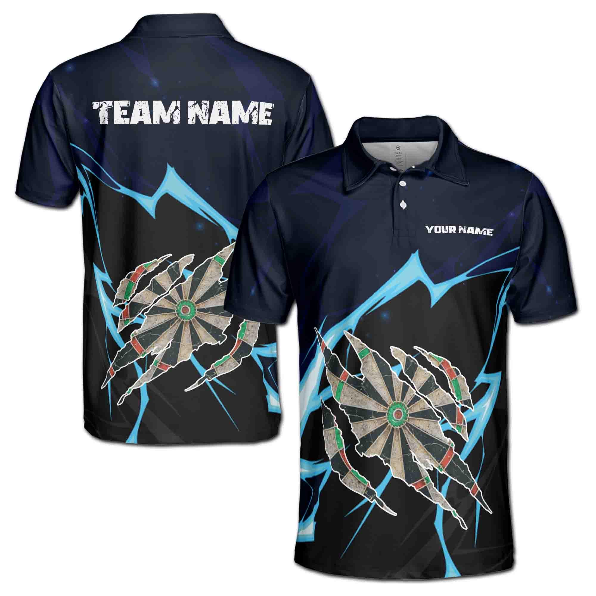 Personalized Team Name Darts Thunder Dark Navy Men's Polo Shirt