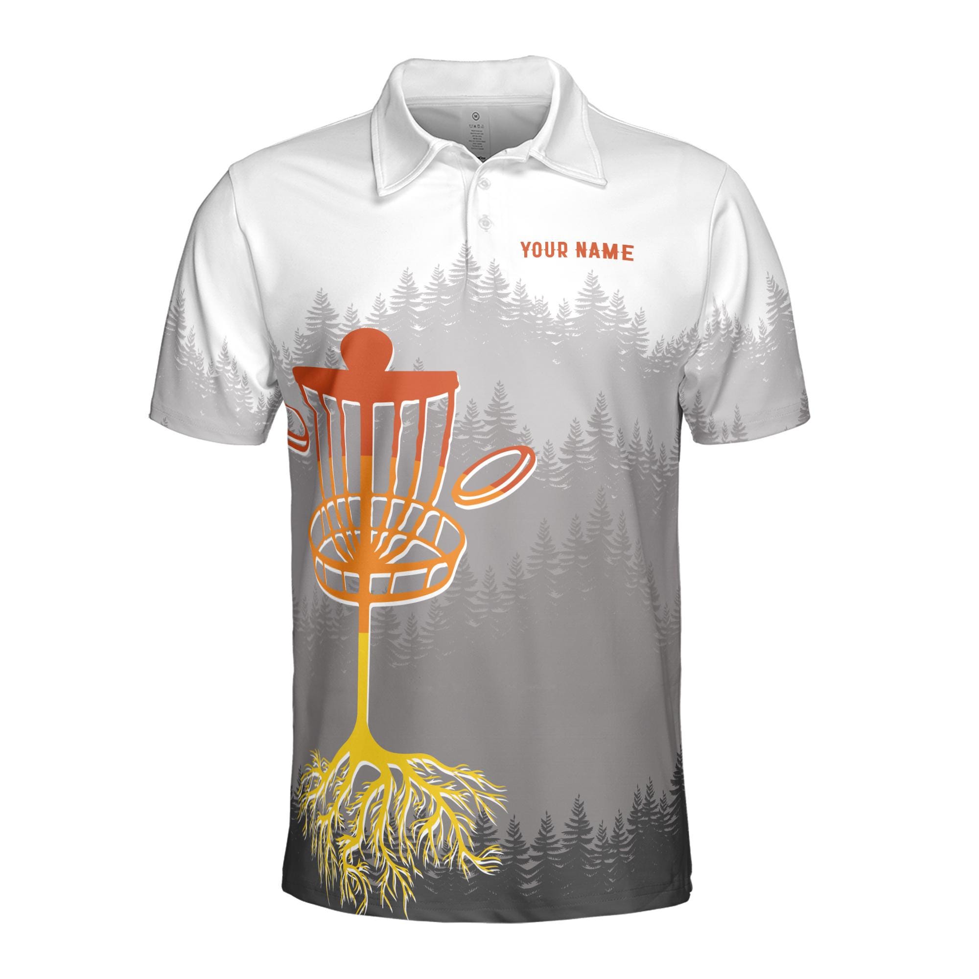 Alternative view of Personalized Team Name Disc Golf in The Gray Forest Men's Polo Shirt