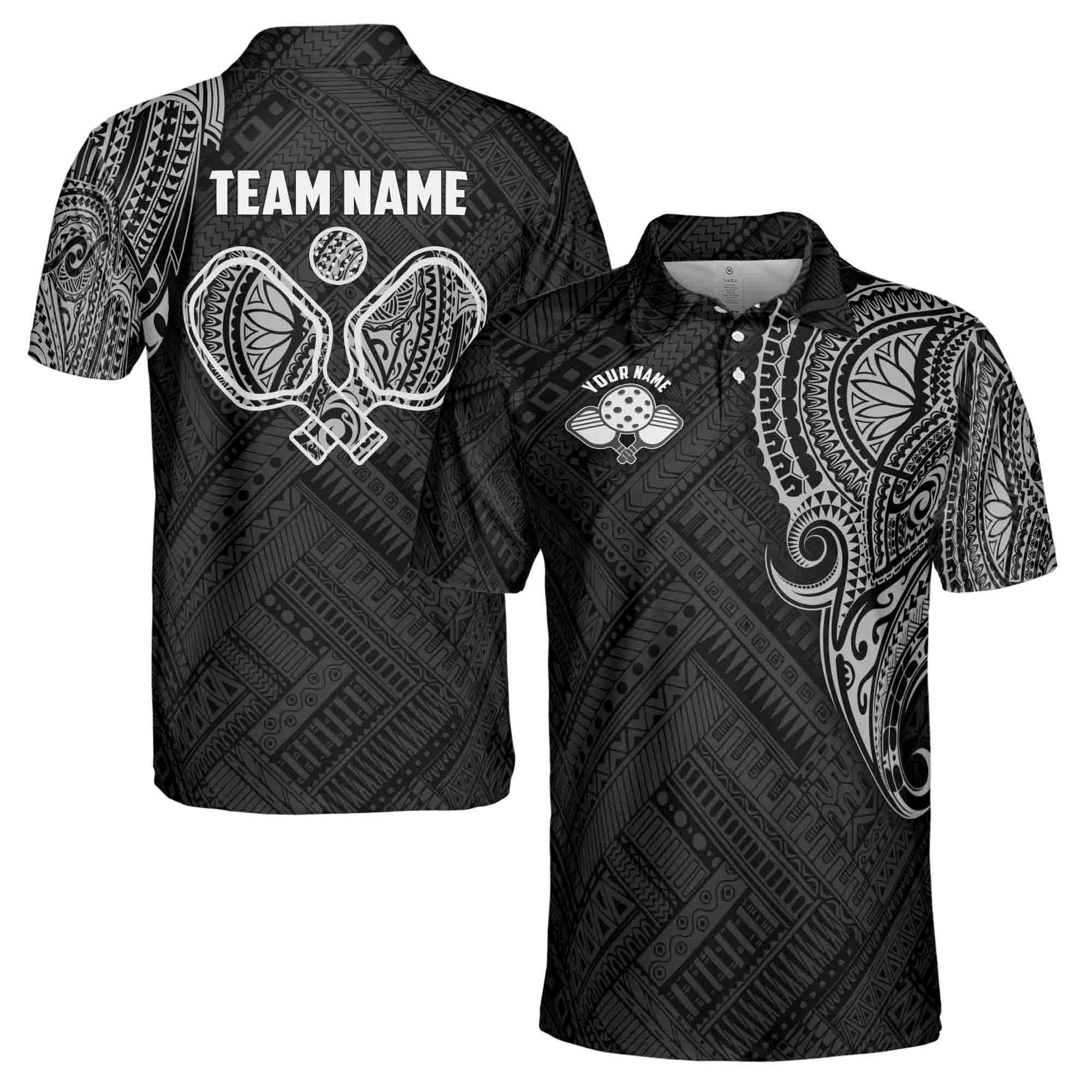 Personalized, Team Name Pickleball Tribal Men's Polo Shirt