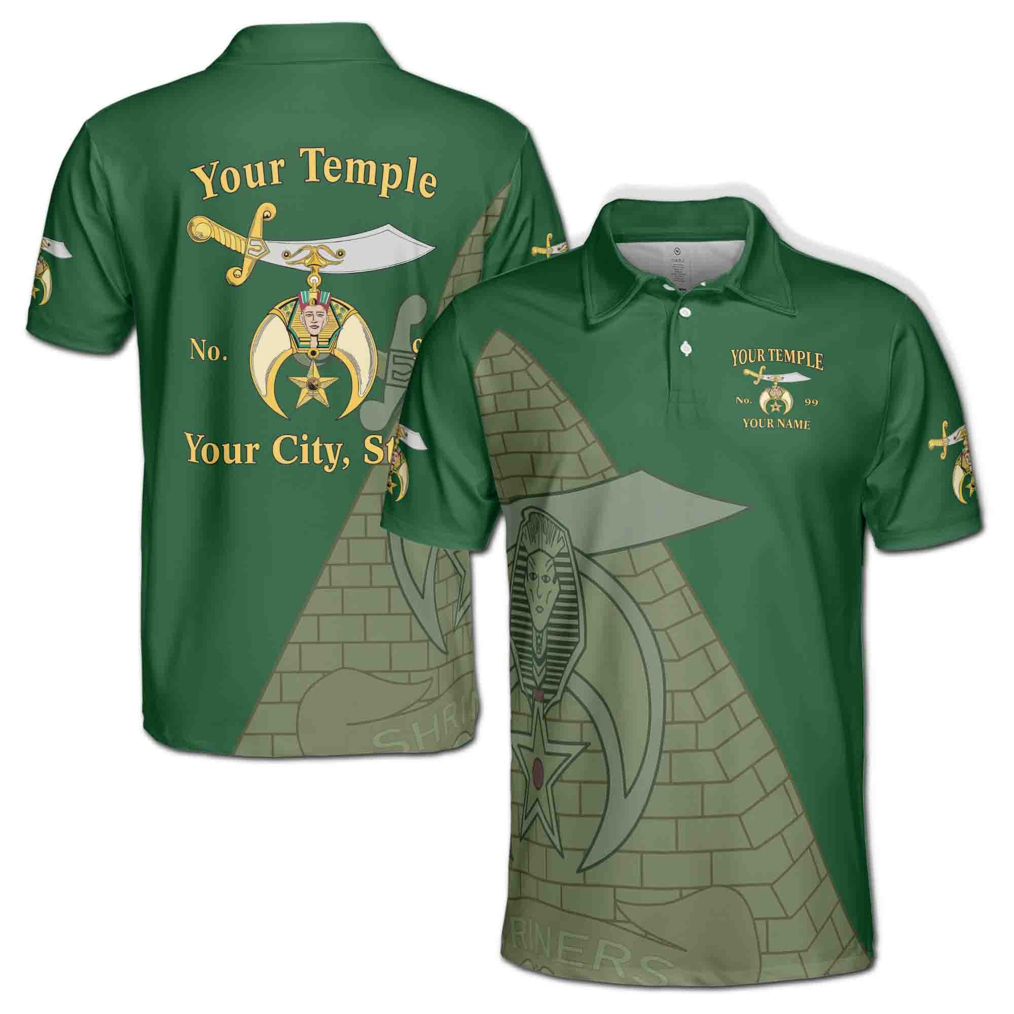 Personalized Temple Shriners Noble Ancient Egypt Men's Polo Shirt