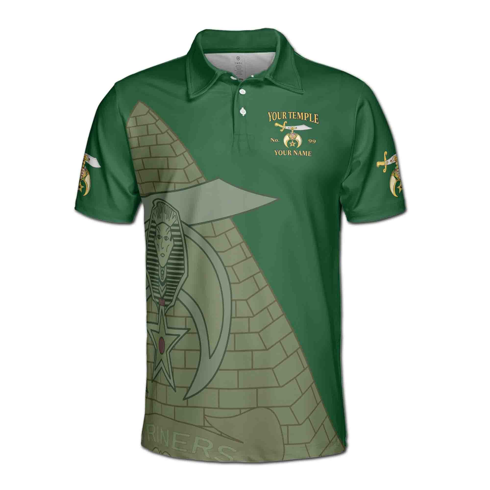Alternative view of Personalized Temple Shriners Noble Ancient Egypt Men's Polo Shirt