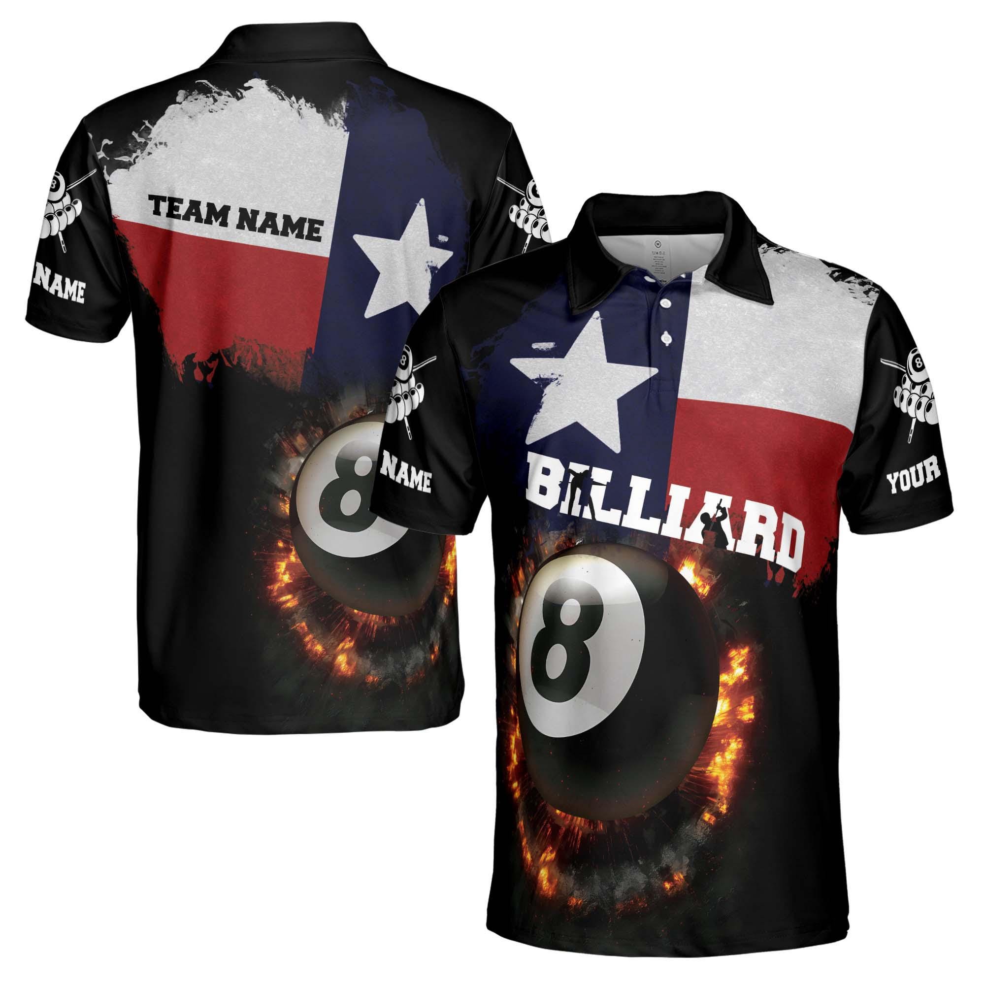 Personalized Texas Player Love Billard Men's Polo Shirt