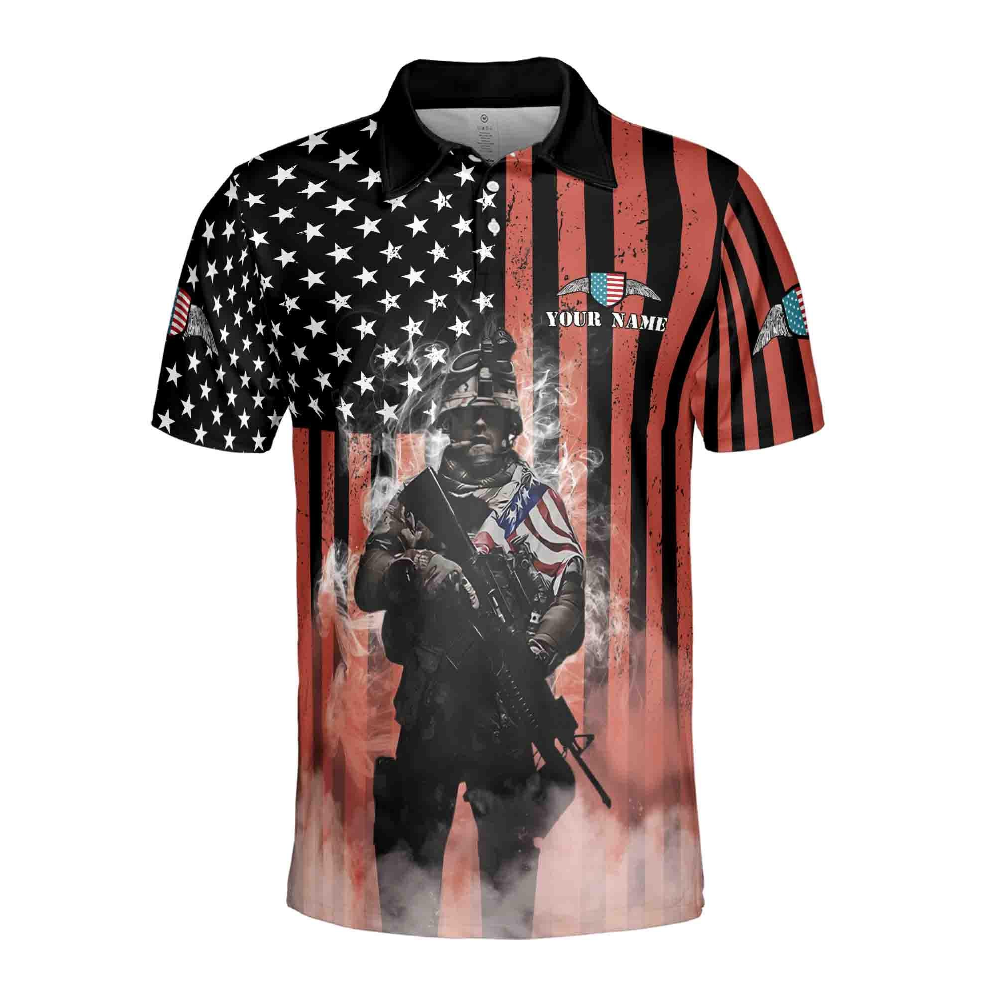 Alternative view of Personalized What Is A Veteran US. Army American Honor Vet Men's Polo Shirt