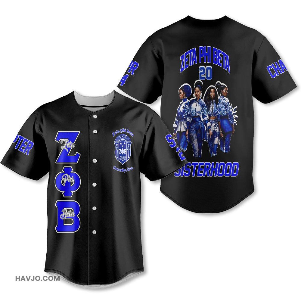 Personalized Zeta Phi Beta Black 1920 Dope Zeta Finer Women Style Baseball Jersey