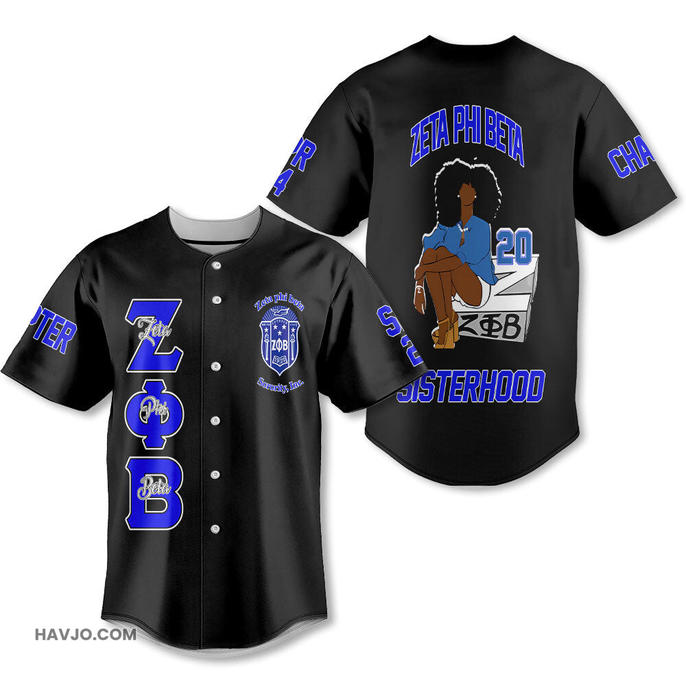 Personalized Zeta Phi Beta Black 1920 Zeta Educated Women Style Baseball Jersey