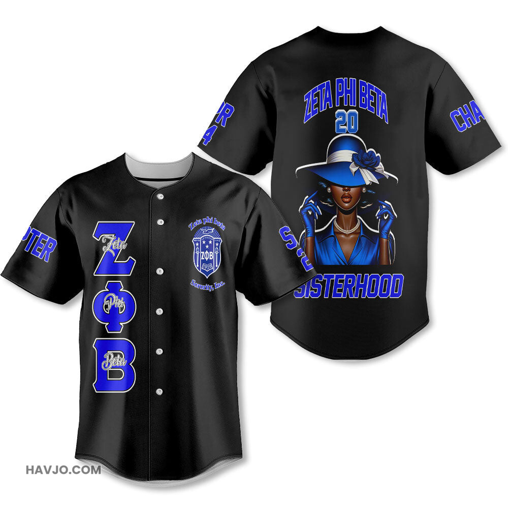 Personalized Zeta Phi Beta Black The Zeta Finer Women Baseball Jersey