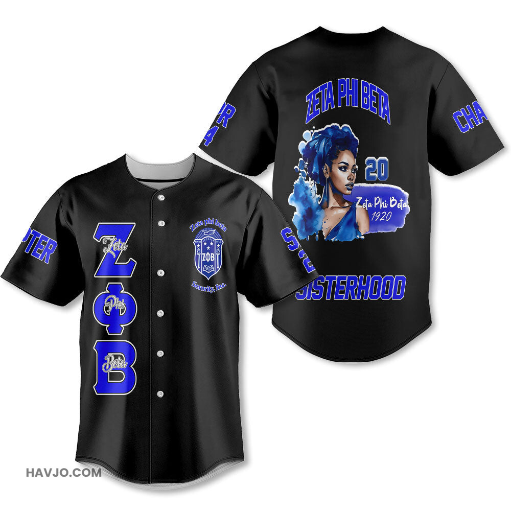 Personalized Zeta Phi Beta Black The Zeta Finer Women Baseball Jersey