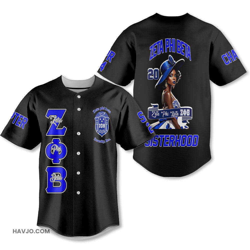 Personalized Zeta Phi Beta Black The Zeta Finer Women Style 4 Baseball Jersey