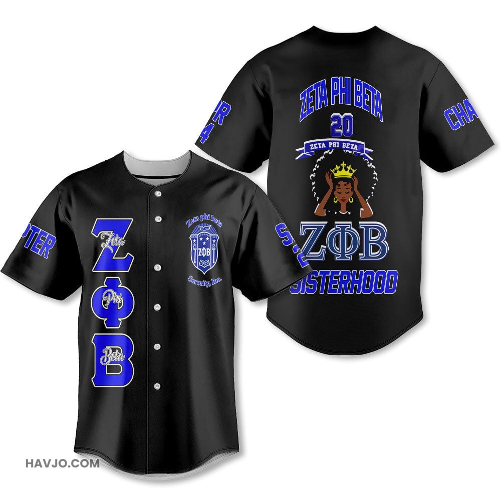 Personalized Zeta Phi Beta Black The Zeta Queen 1920 Baseball Jersey