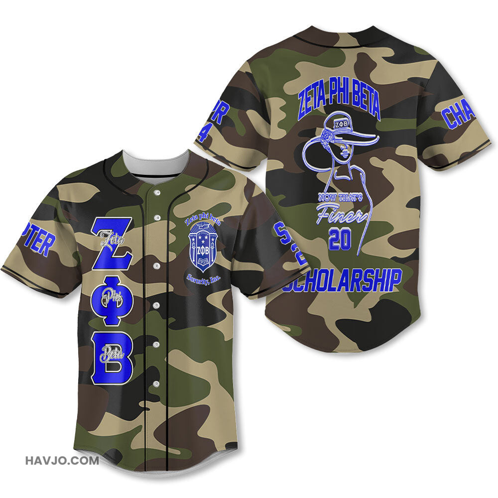 Personalized Zeta Phi Beta Camouflage Now Thats Finer Women Style Baseball Jersey