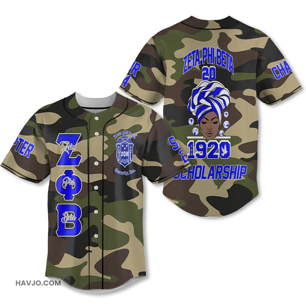 Personalized Zeta Phi Beta Camouflage The Zeta Finer Women Style 5 Baseball Jersey