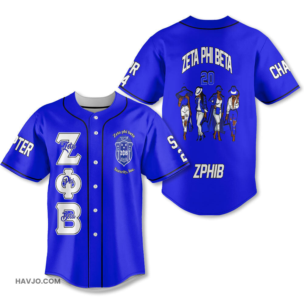 Personalized Zeta Phi Beta Royal Blue The Zeta Finer Women Style Baseball Jersey