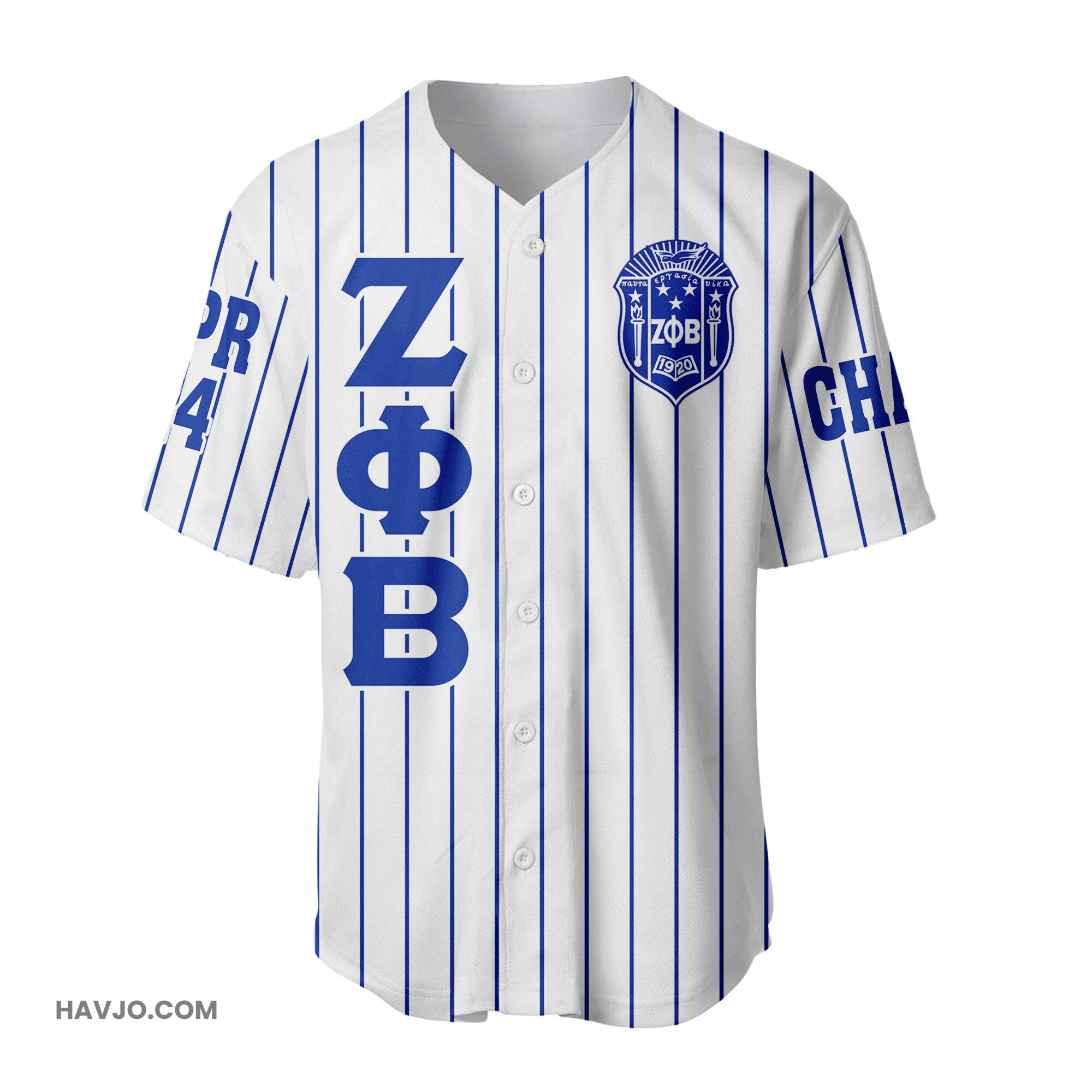 Personalized Zeta Phi Beta Sorority (White) Pin Striped Baseball Jersey