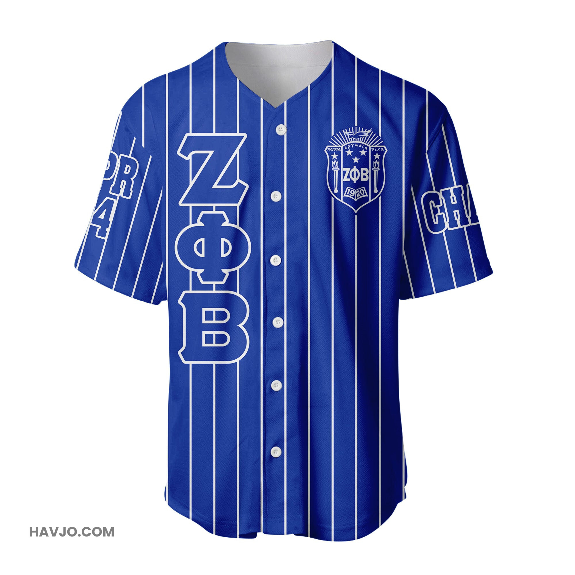 Personalized Zeta Phi Beta Sorority Pin Striped Baseball Jersey