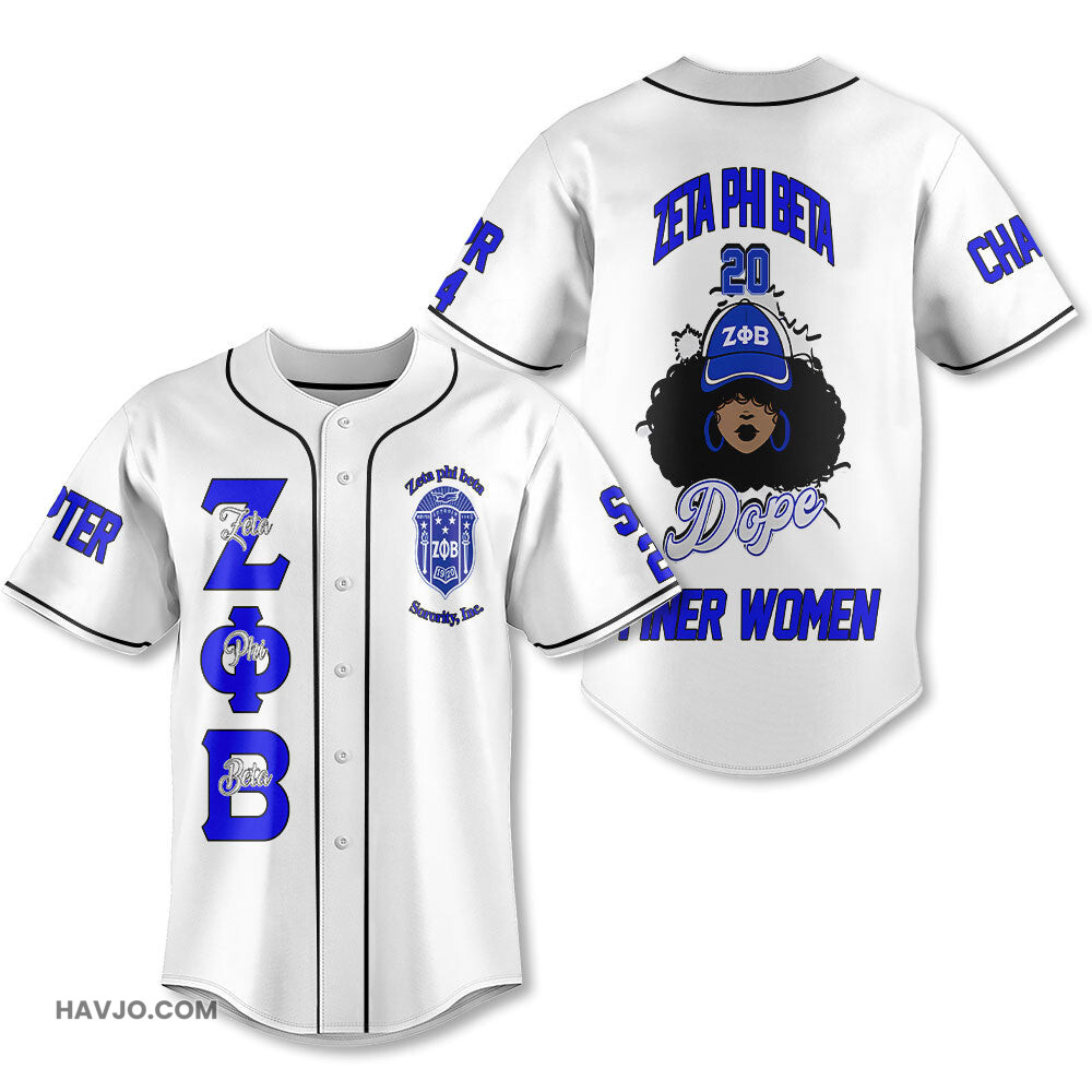 Personalized Zeta Phi Beta White Color 1920 Dope Zeta Girl Style Baseball Jersey